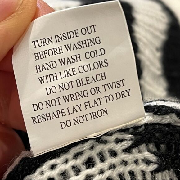 Notations long sleeve zig zag print a-line sweater dress size L Large - Picture 9 of 13